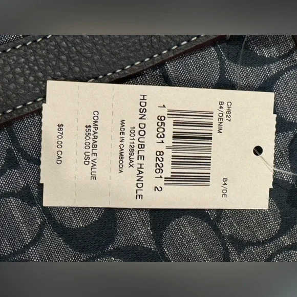 Coach Hudson Double Handle Tote in Signature Chambray Denim Blue New with Tags - Picture 5 of 9